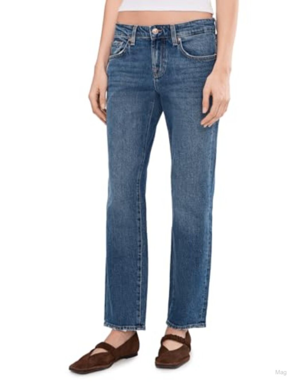 7 For All Mankind Low Cigarette Jeans 99% Cotton Stretch Straight Leg